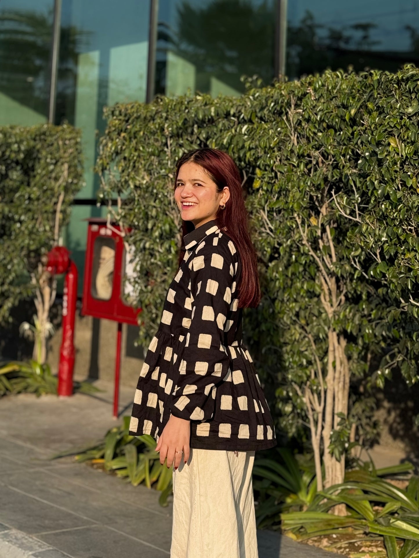 Box Collared Peplum Kurti