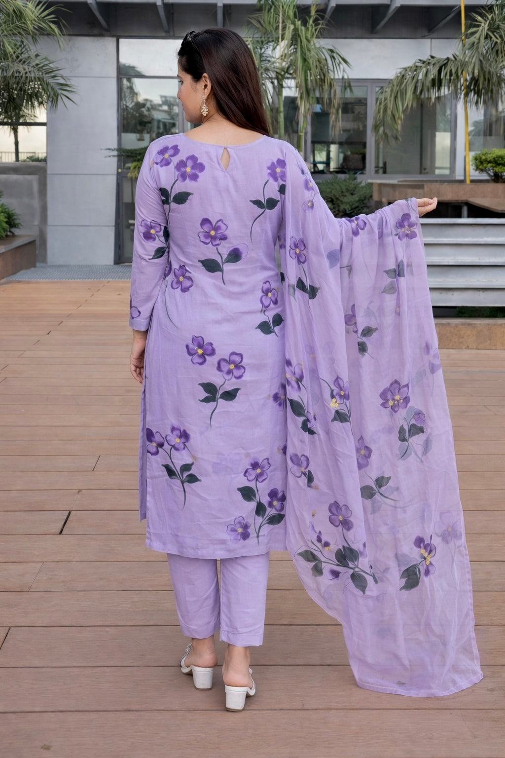 Handpainted Lilac Suit Set