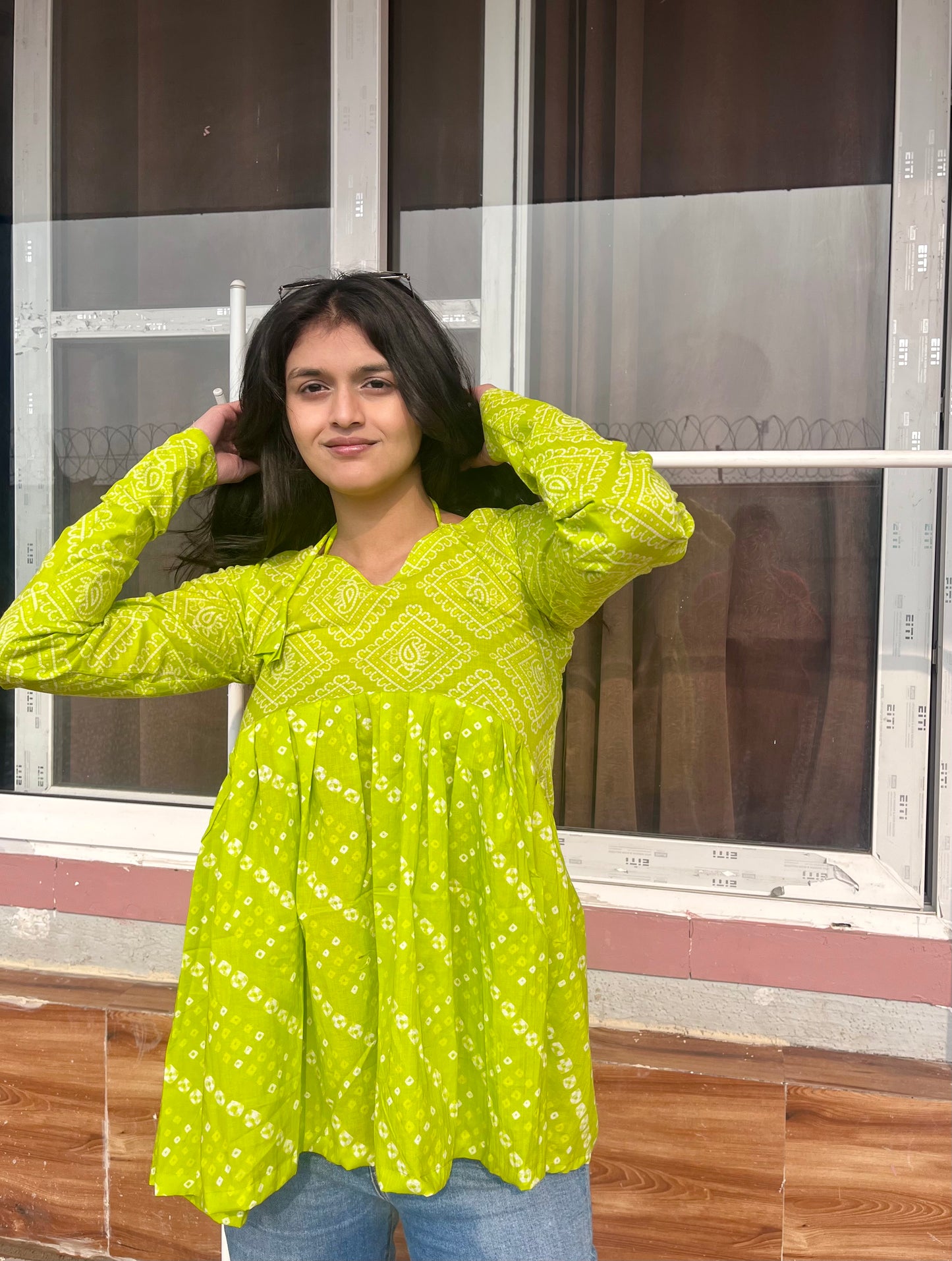 Riya Dual Print Peplum Kurti