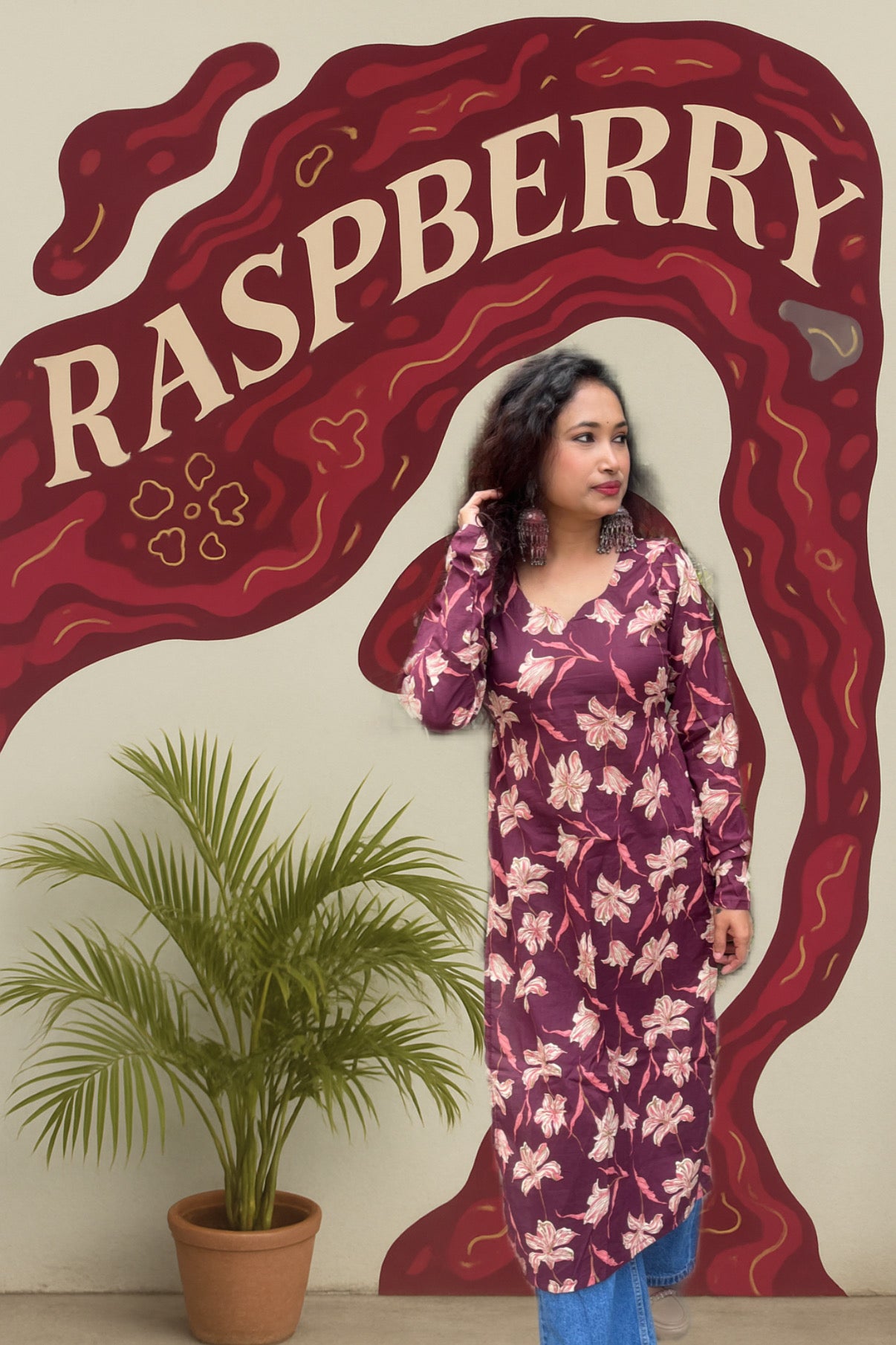 Raspberry Long Kurti