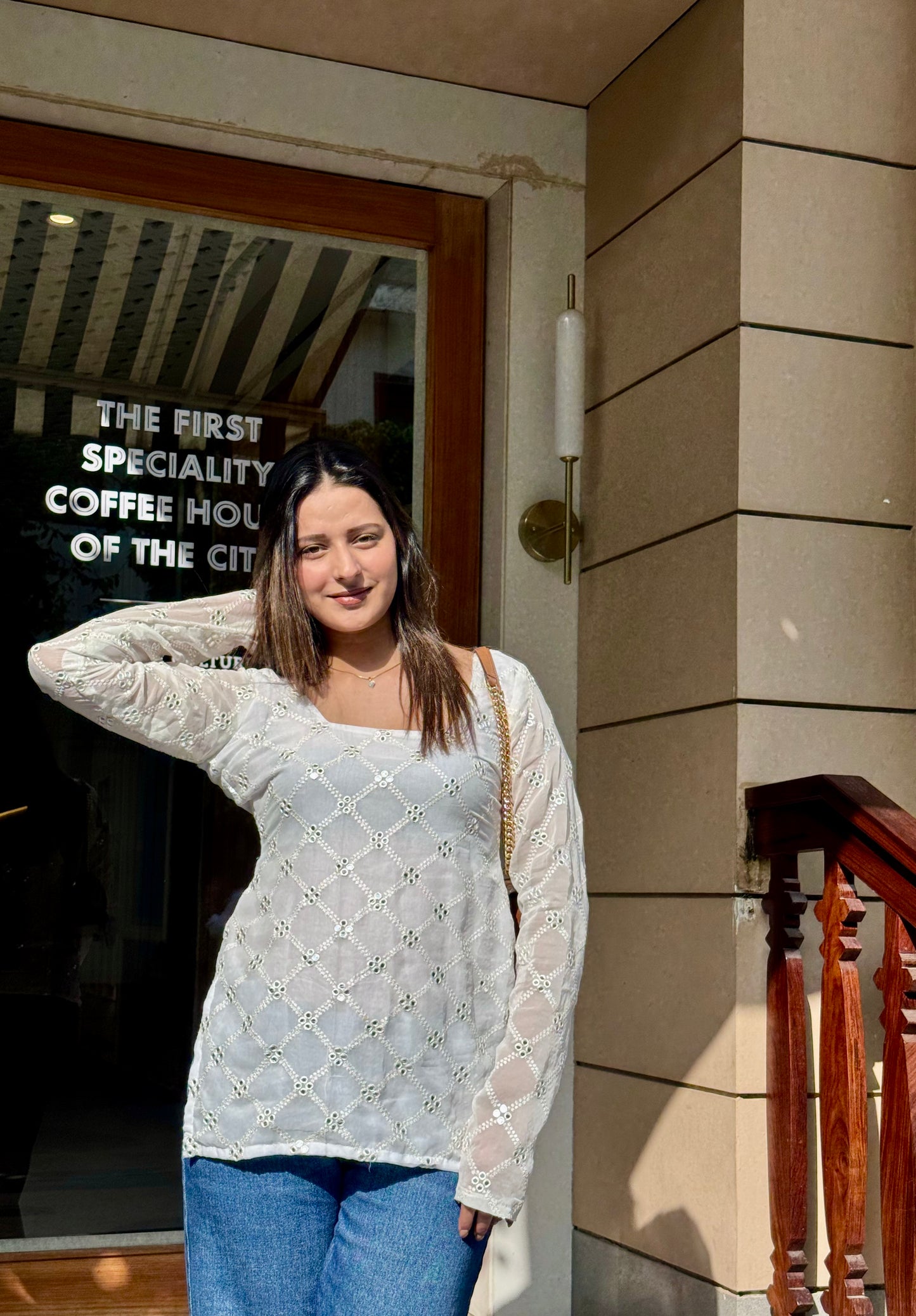Aina Backless Straight Short Kurti