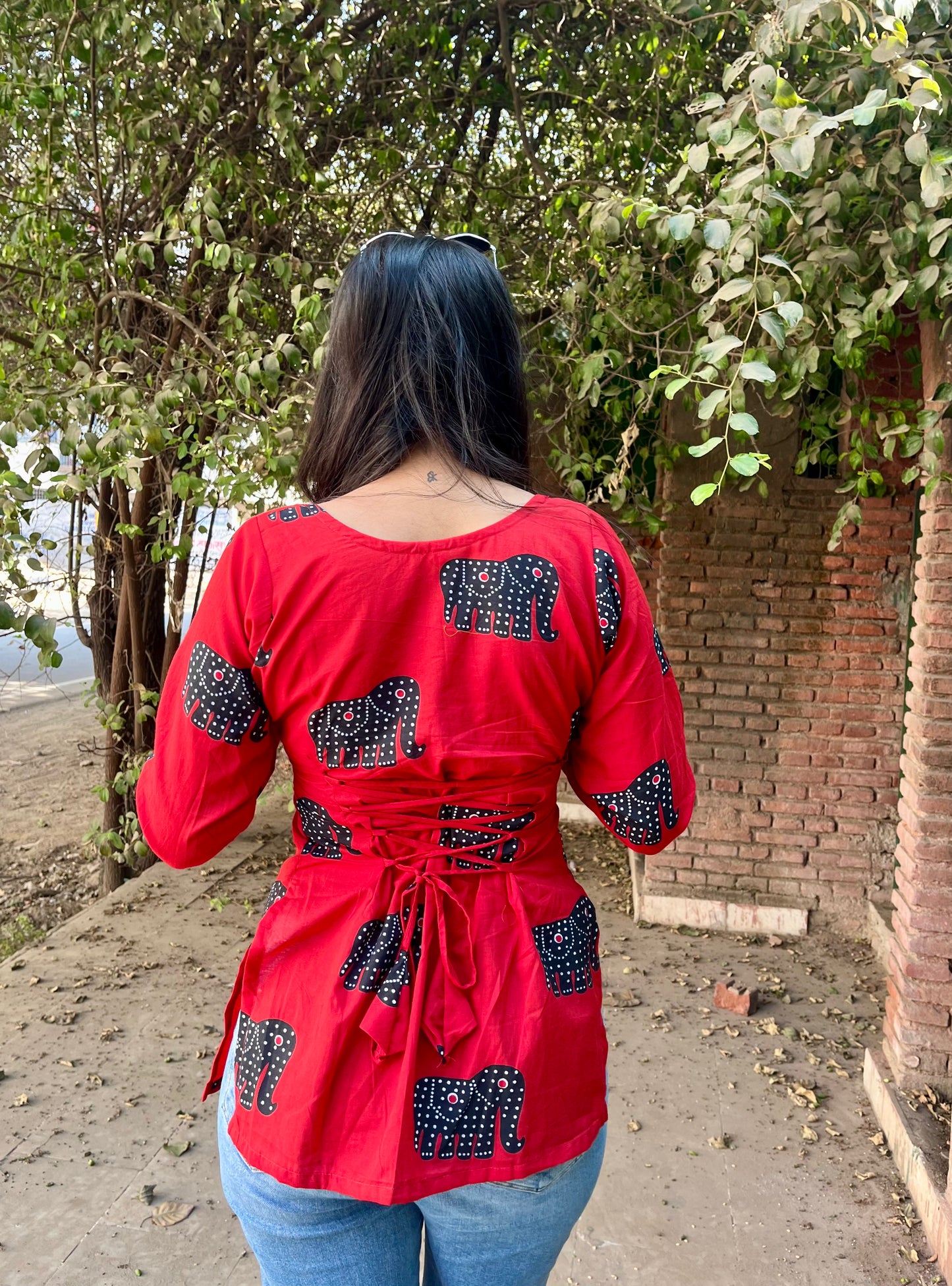 Laal Gajraaj Corset Back Kurti