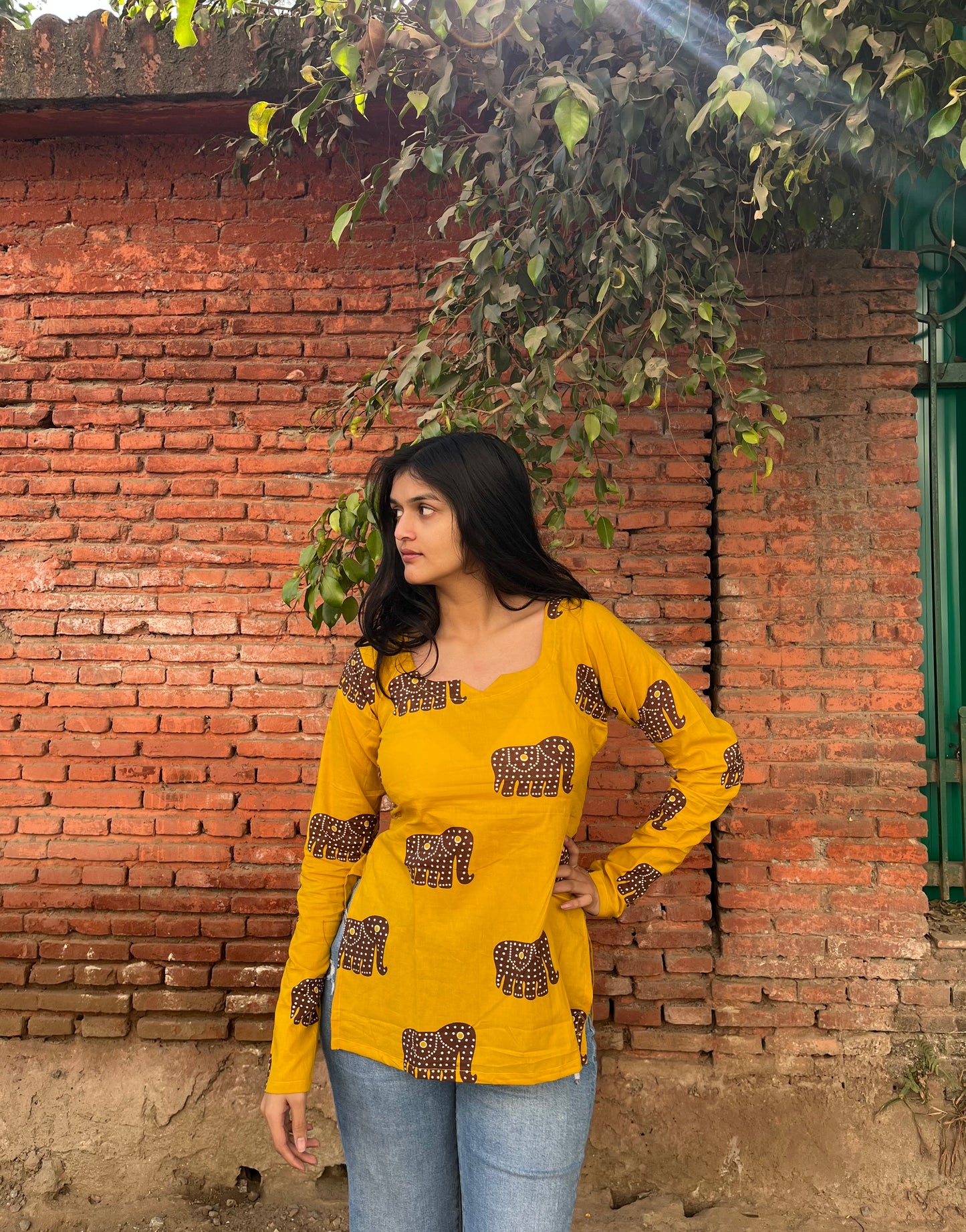 Peeli Gajraaj Corset Back Kurti