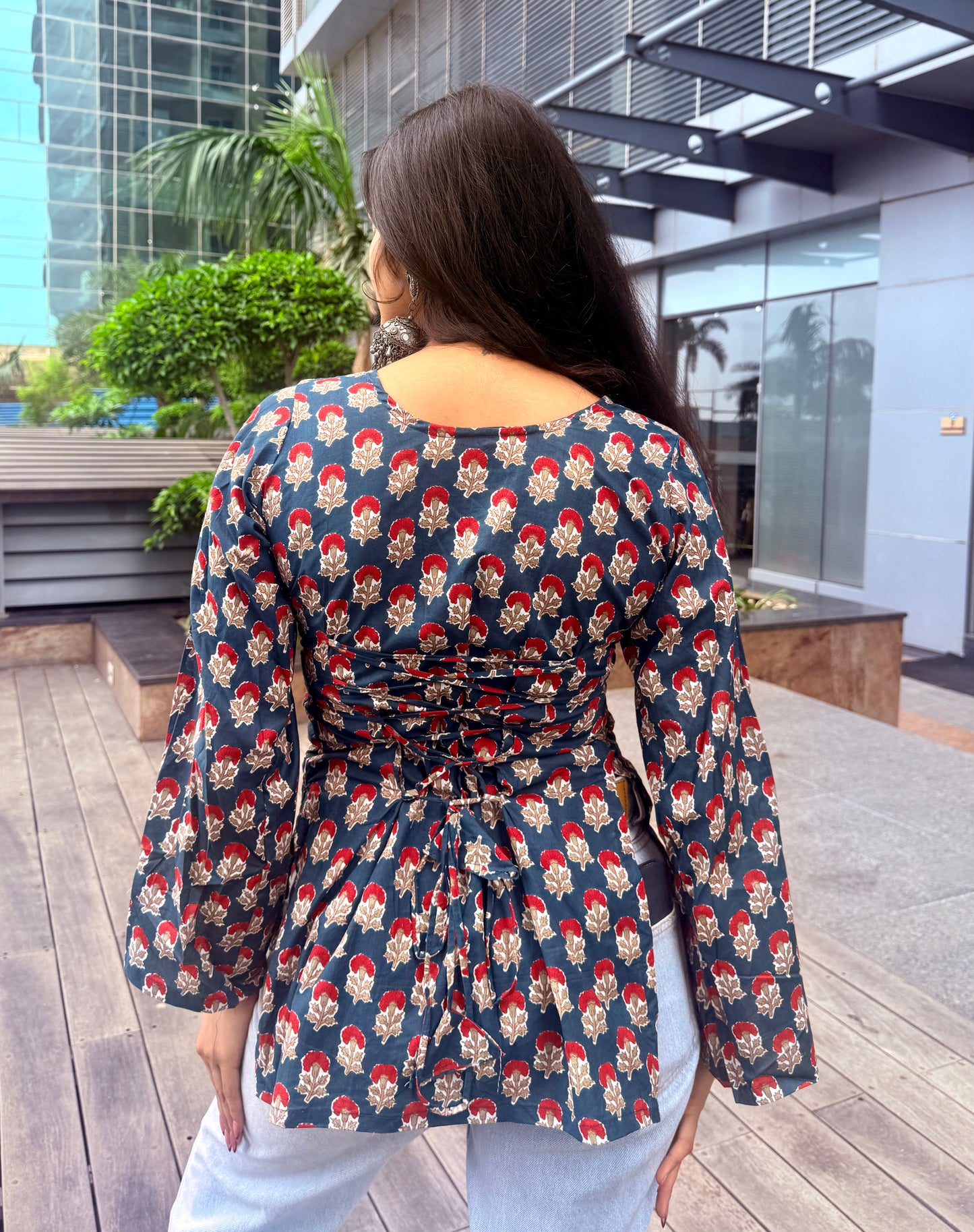Aria Corset Back Straight Short Kurti