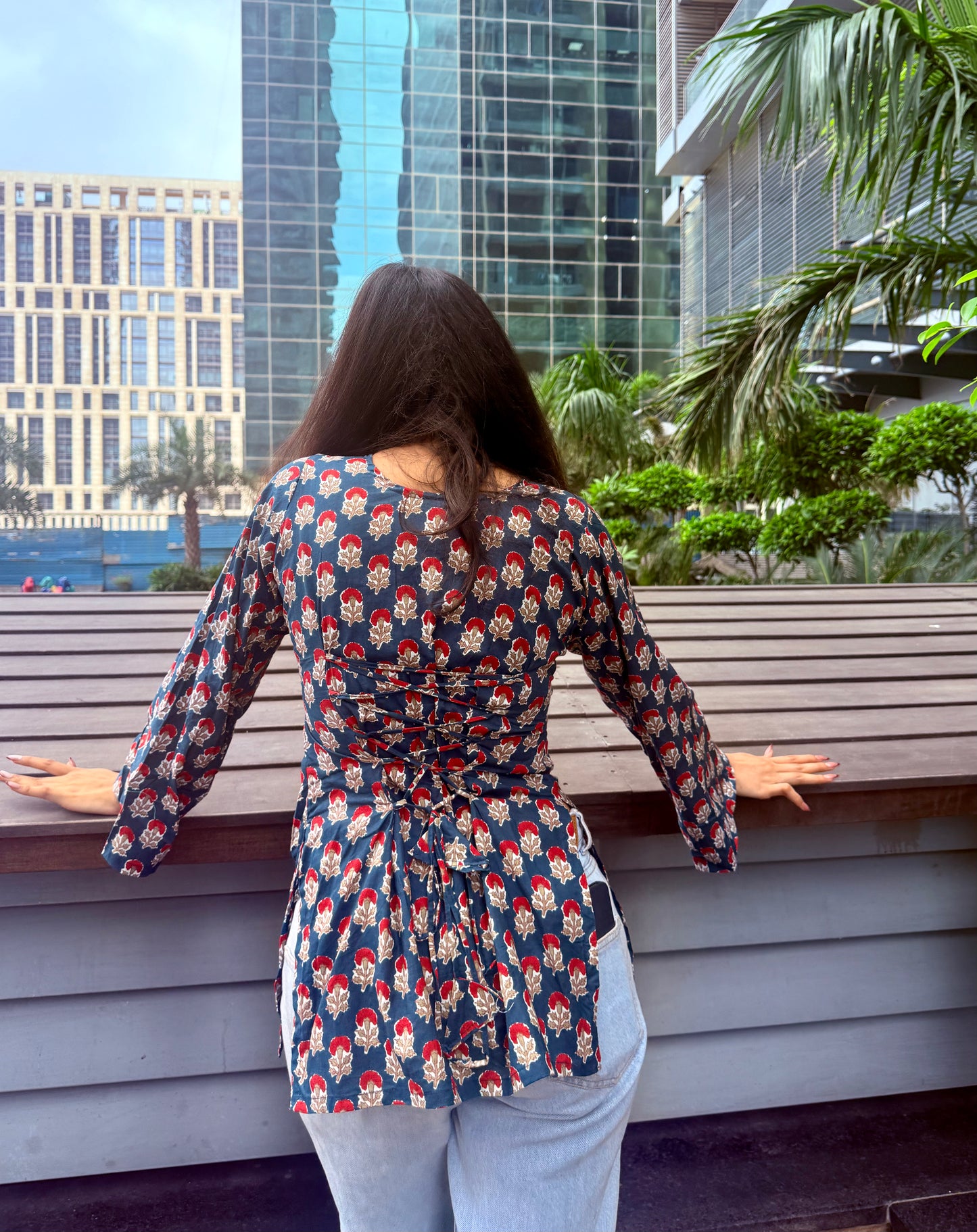 Aria Corset Back Straight Short Kurti