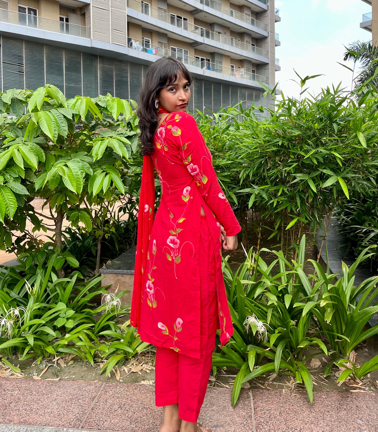 Handpainted Red Suit Set