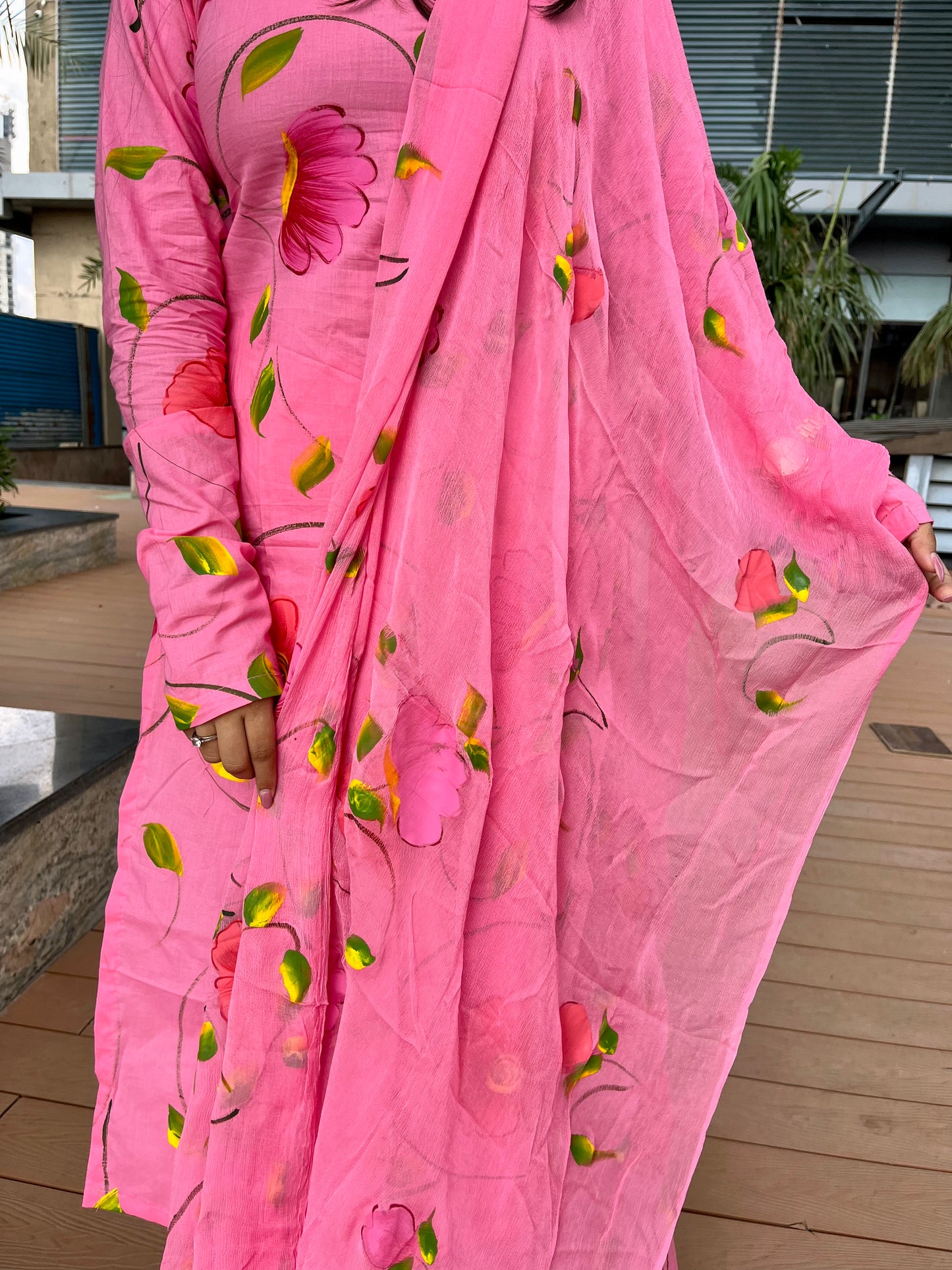 Handpainted Pink Suit Set