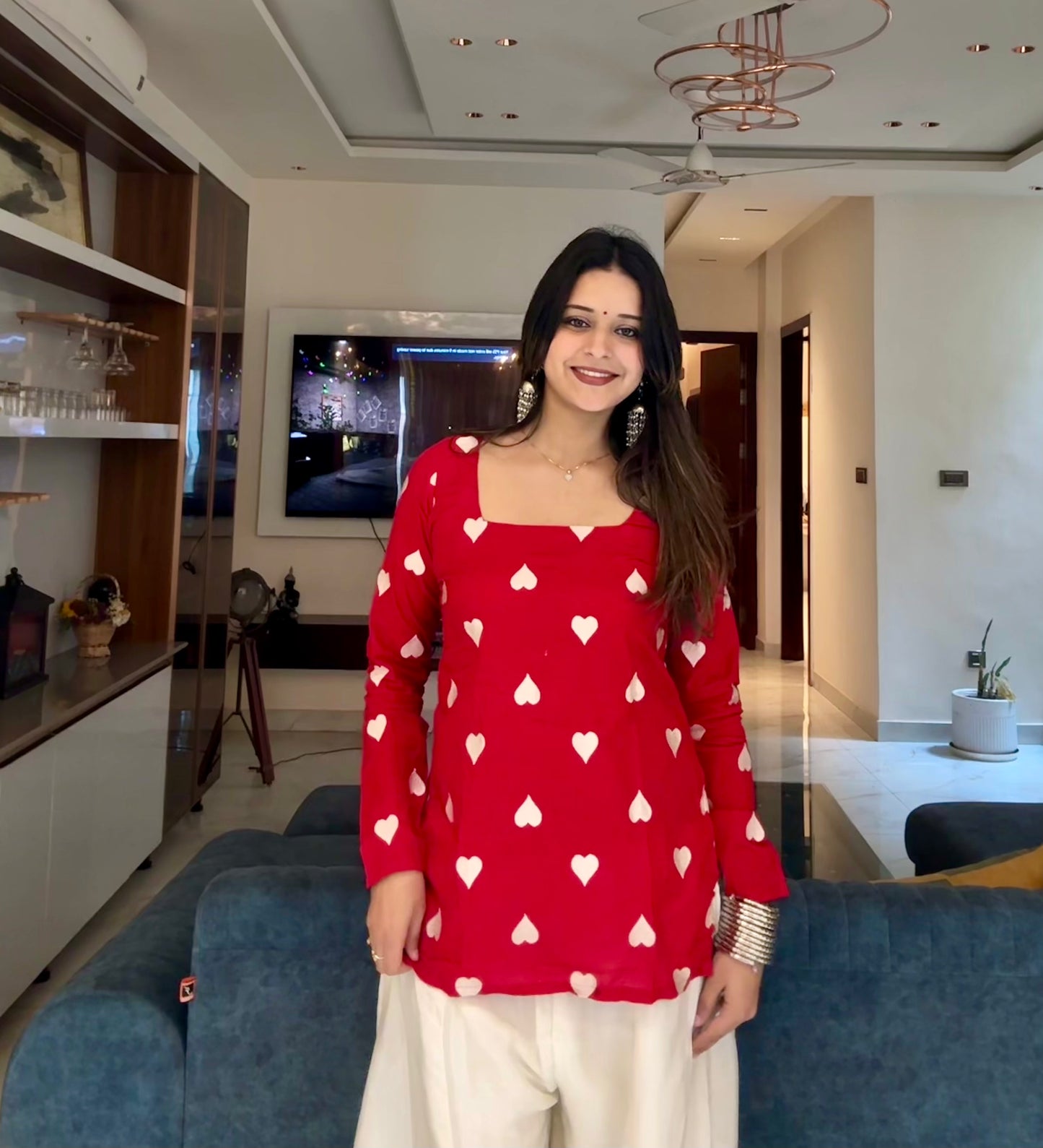 Pyar Embroidered Straight Short Kurti