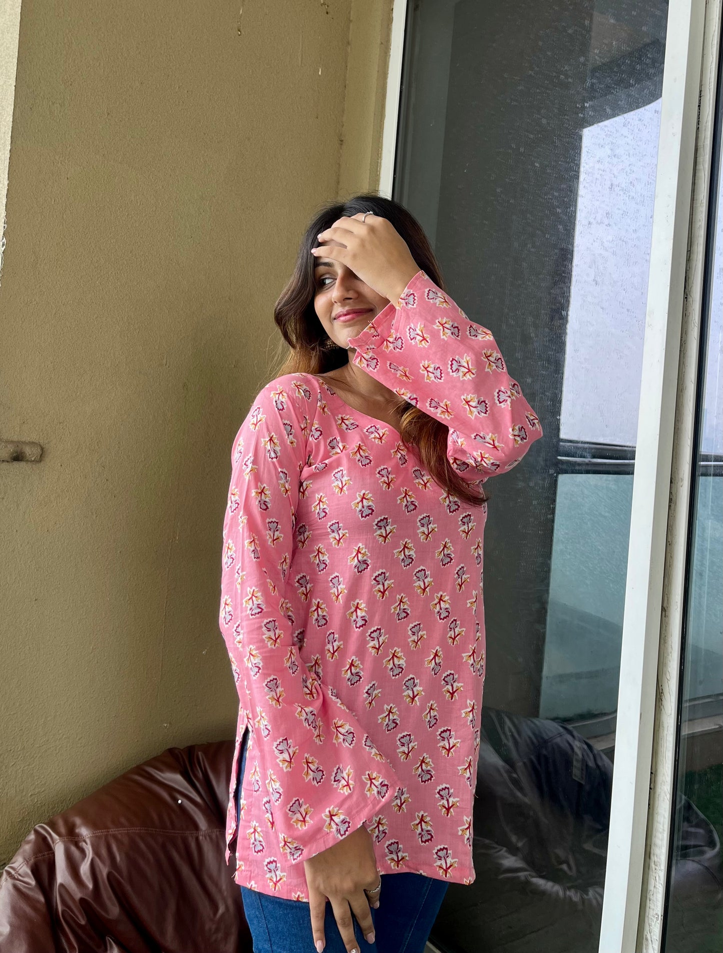 Pink Saphhire Straight Short Kurti