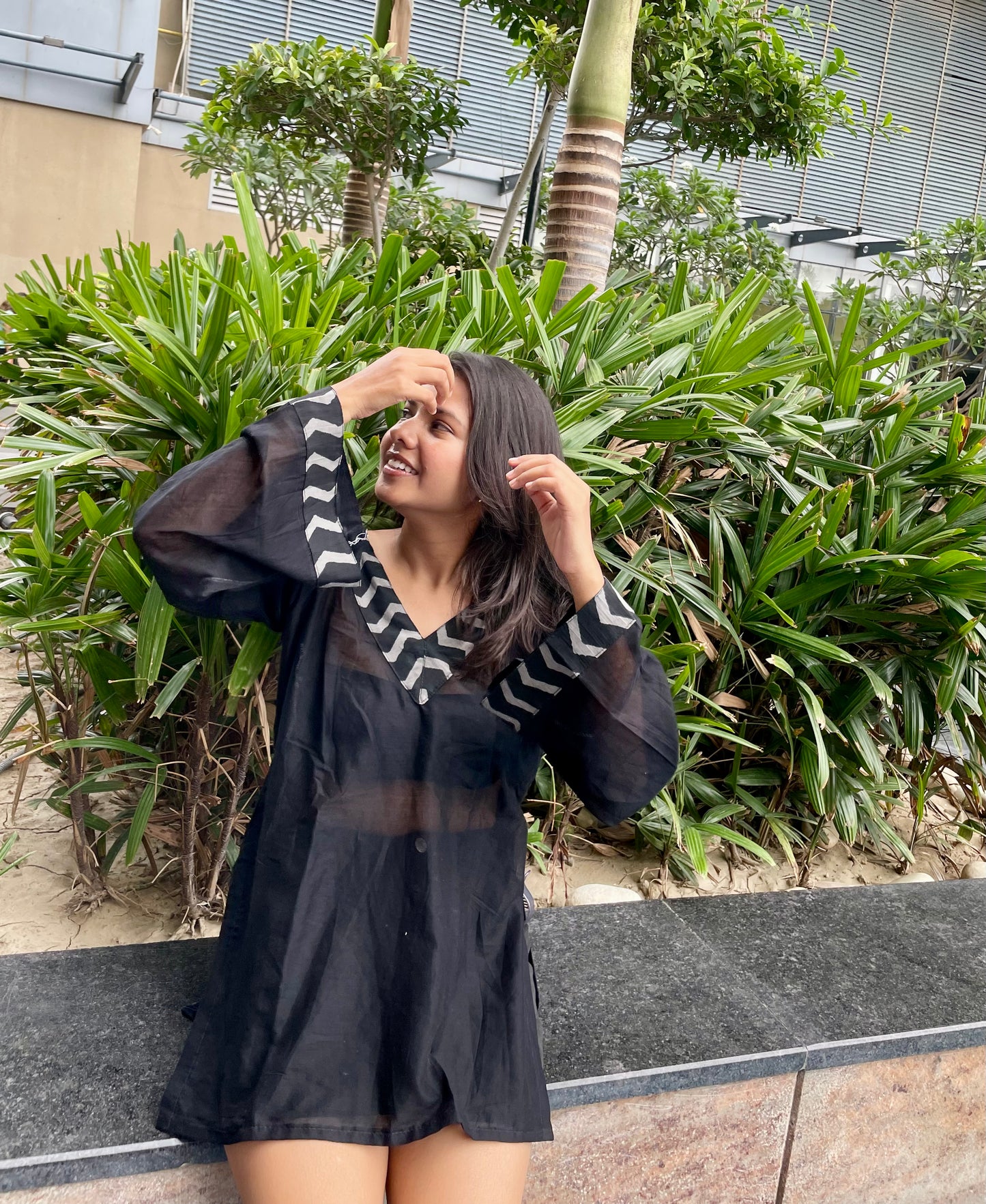 Black Sheer Short Kurti