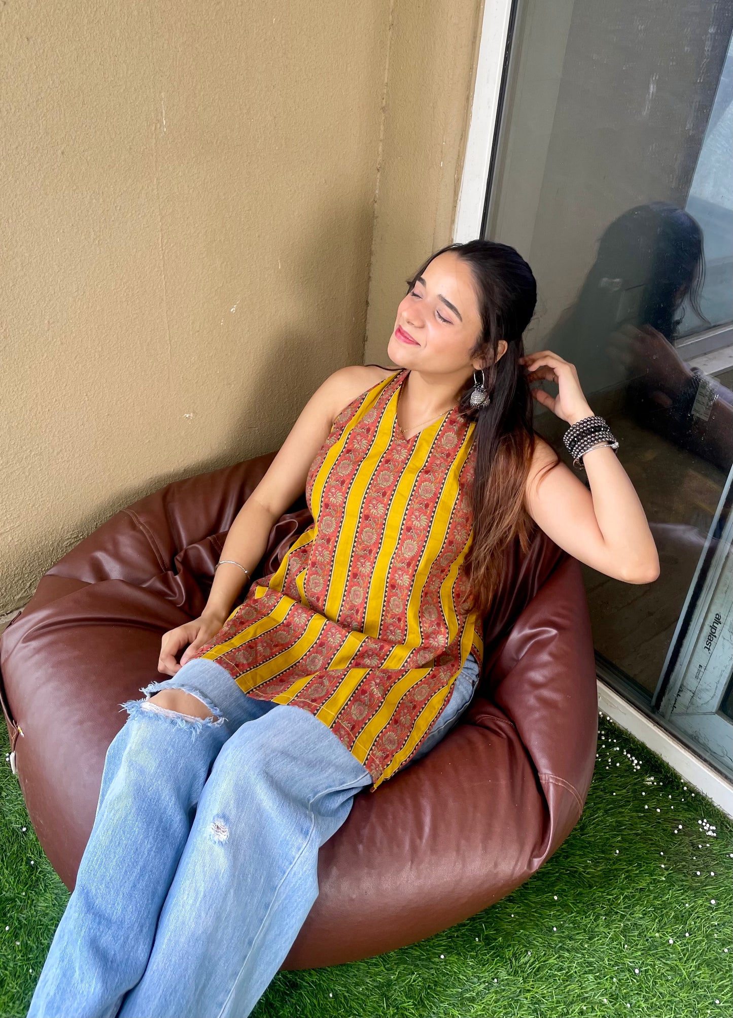 Warmth Halter Neck Backless Kurti