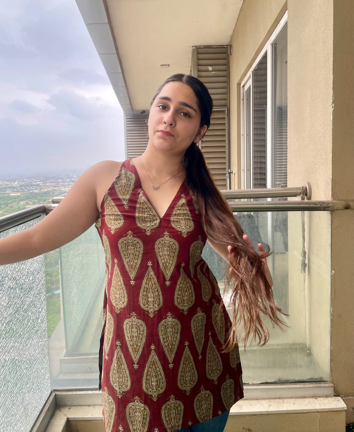 Kerry Halter Neck Backless Kurti