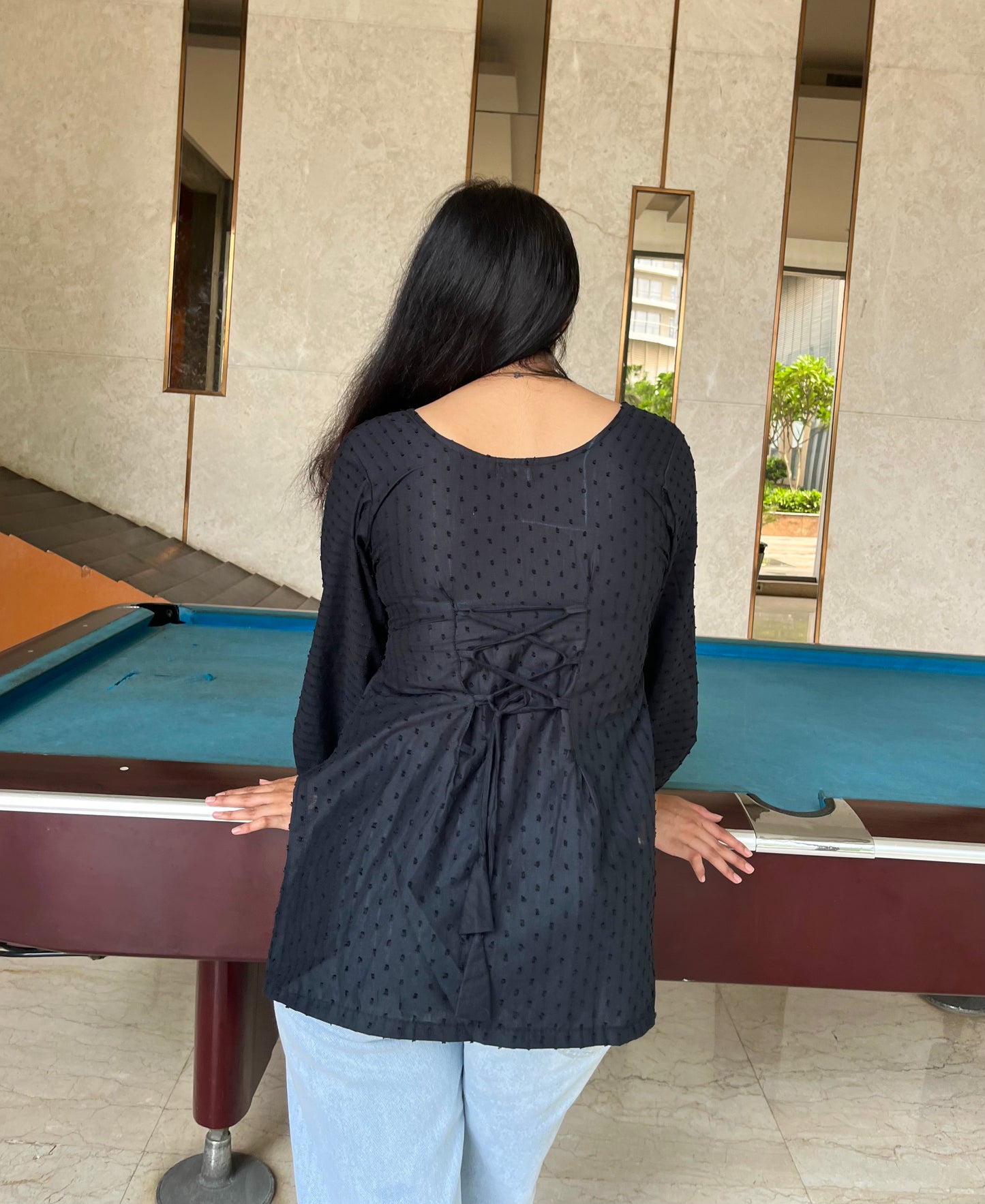 Silk Corset Back Short Kurti