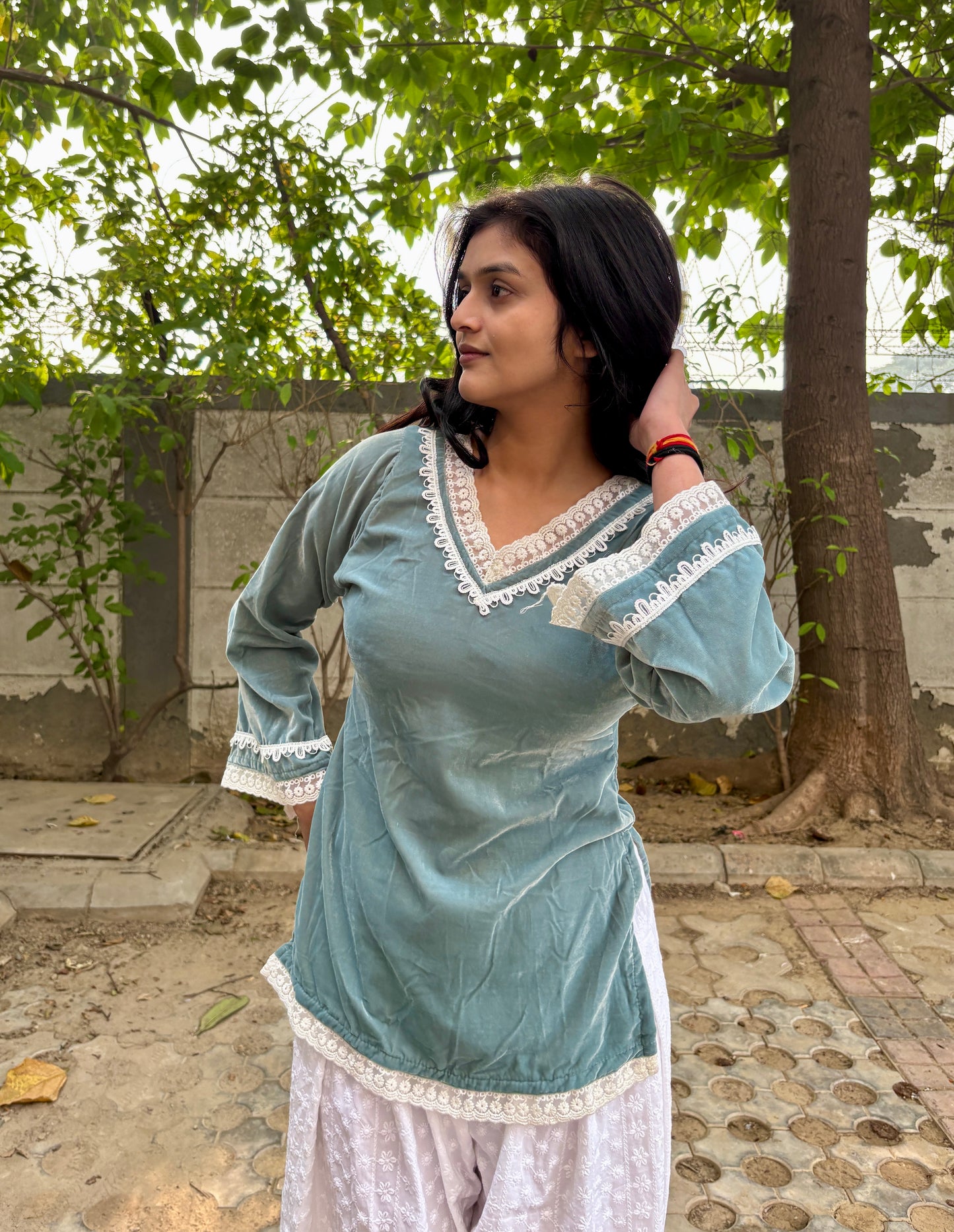 Velvet Magic Straight Short Kurti