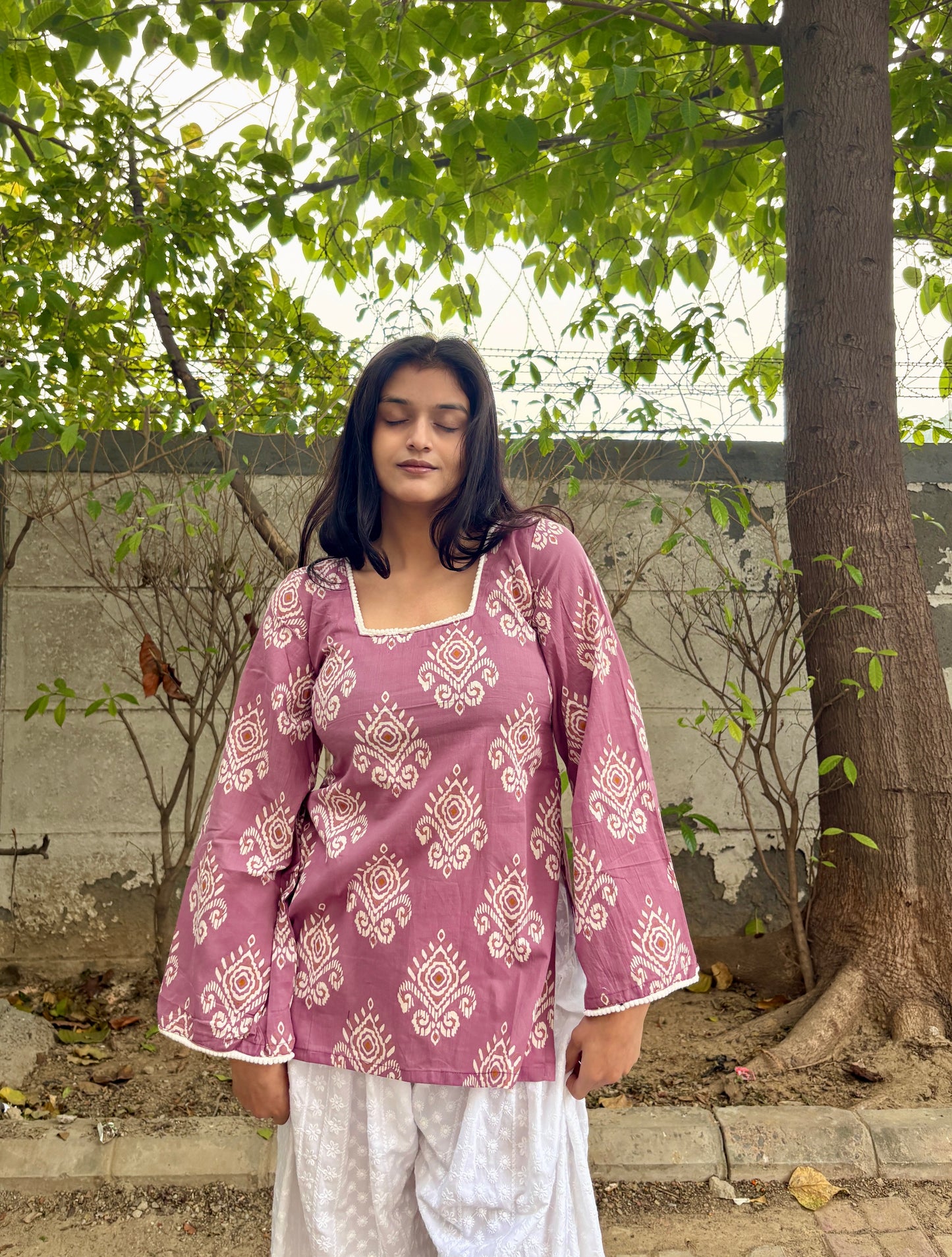 Mauva Straight Short Kurti