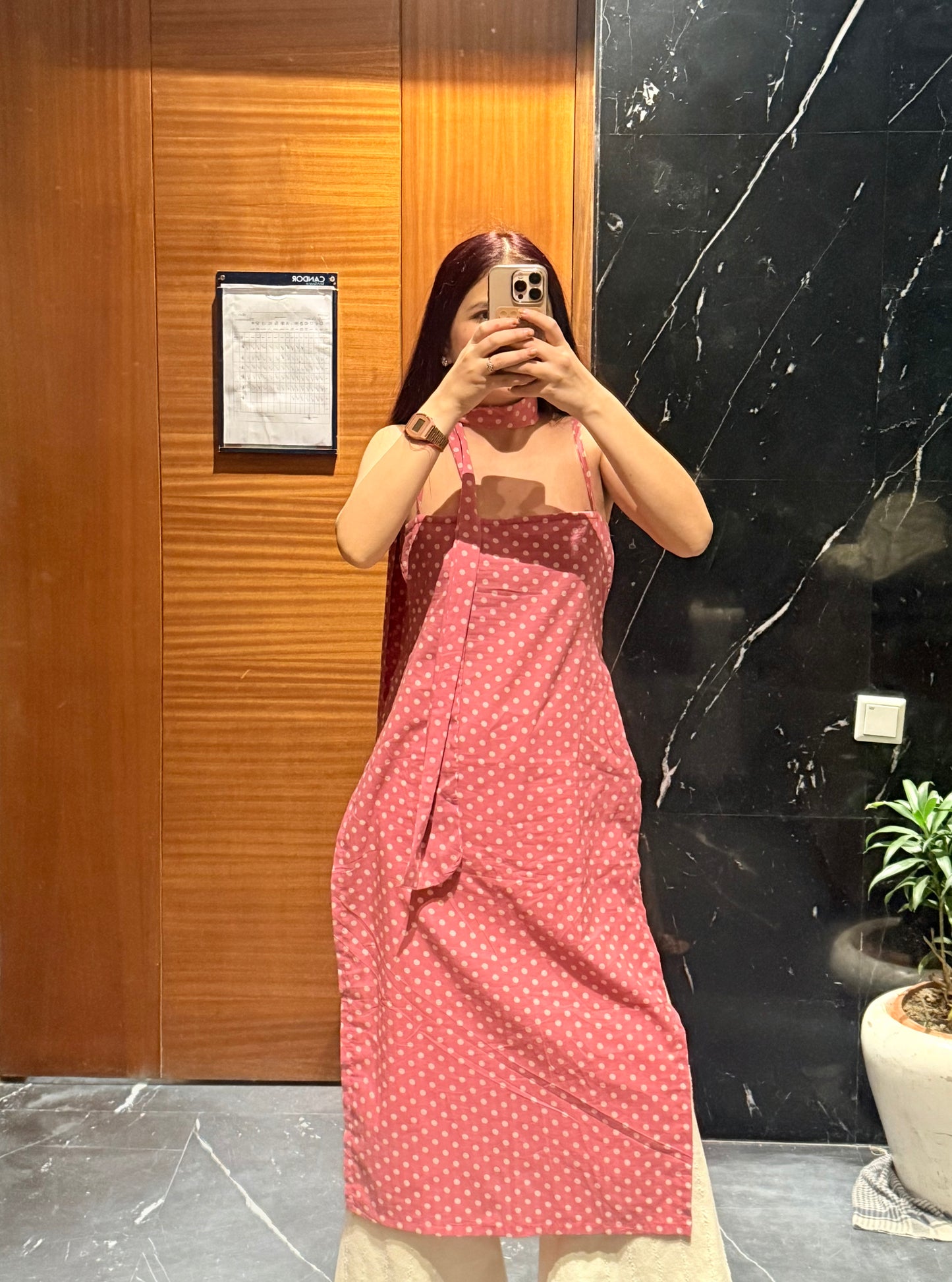 Mini Pink Dot Affair ( with neck belt )