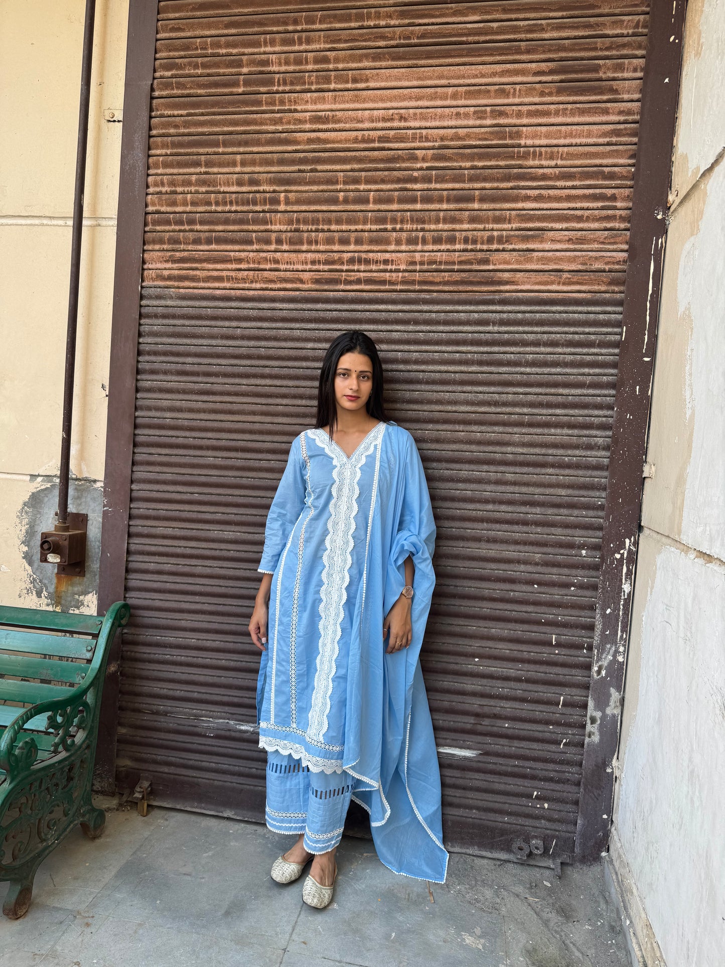 Banni Blue Straight Kurta Set