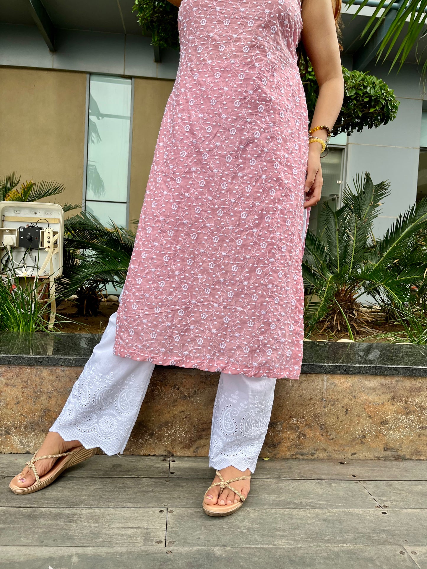Pink Mist Embroidered Kurti