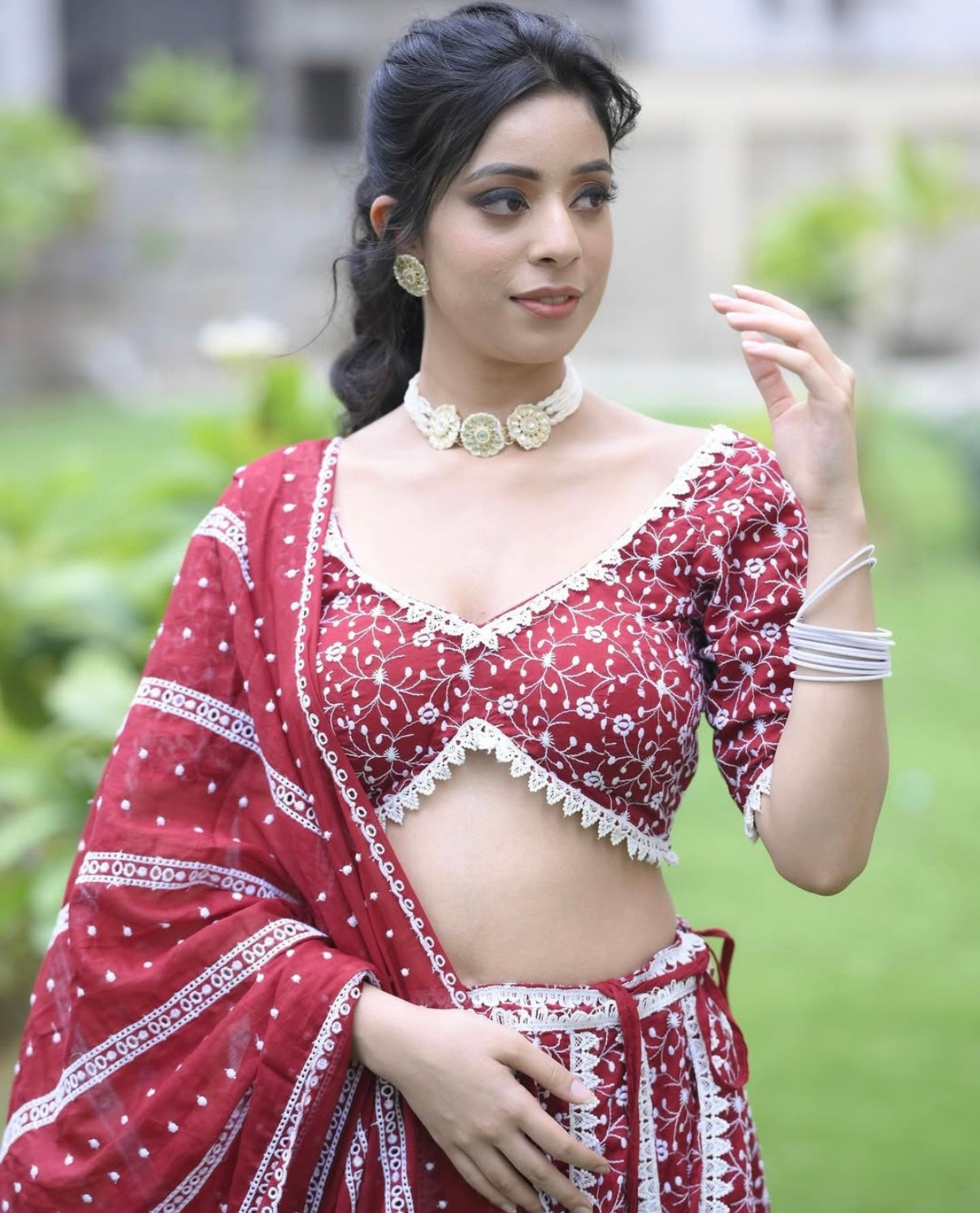 Presenting our "Rose Cotton Embroidery Lehnga" š¹š¹