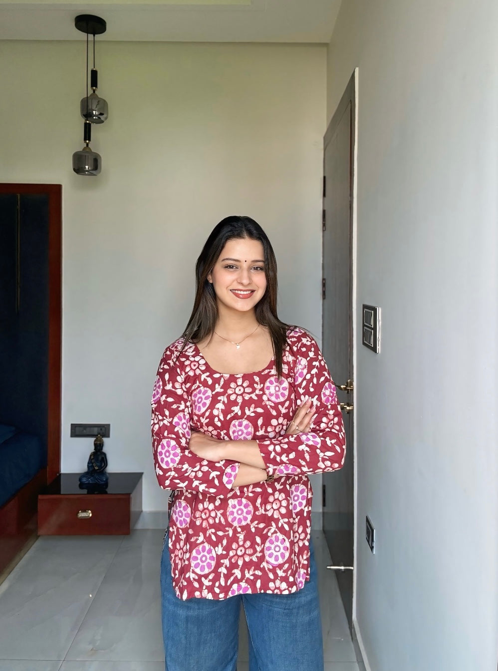 Suroor Backless Straight Short Kurti
