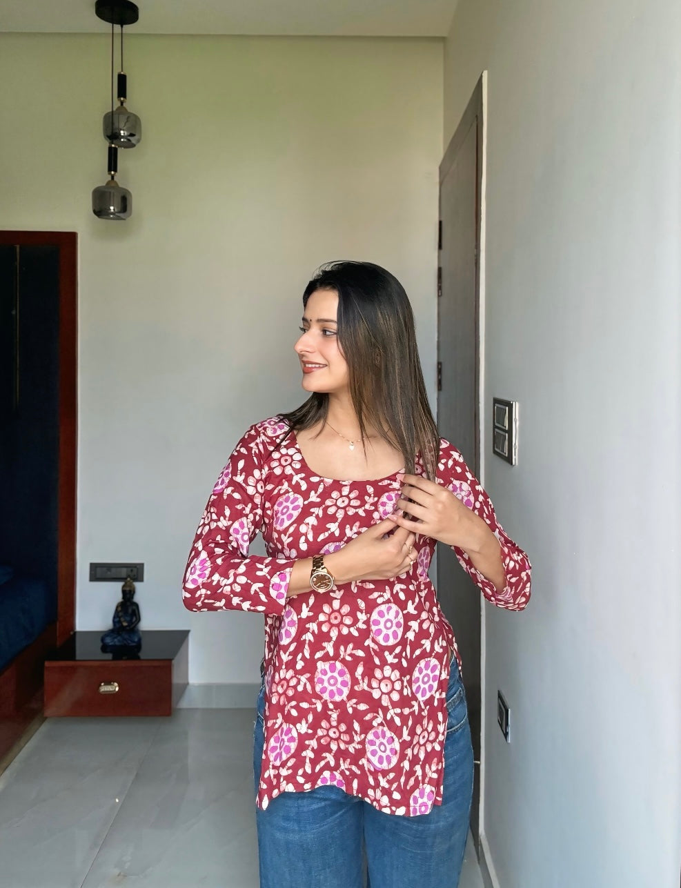 Suroor Backless Straight Short Kurti
