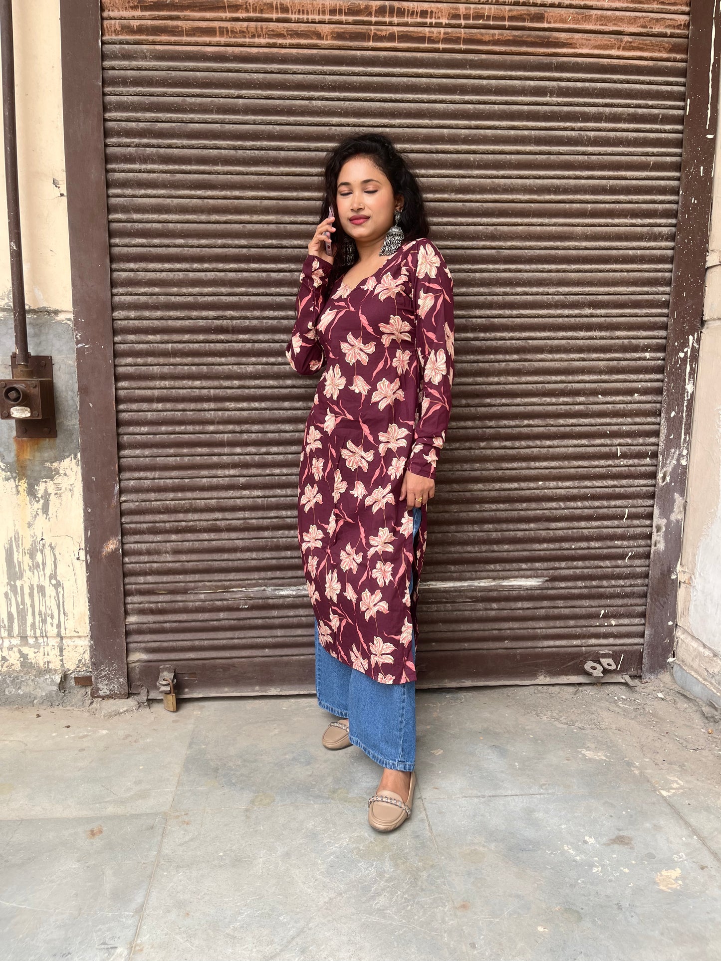 Raspberry Long Kurti