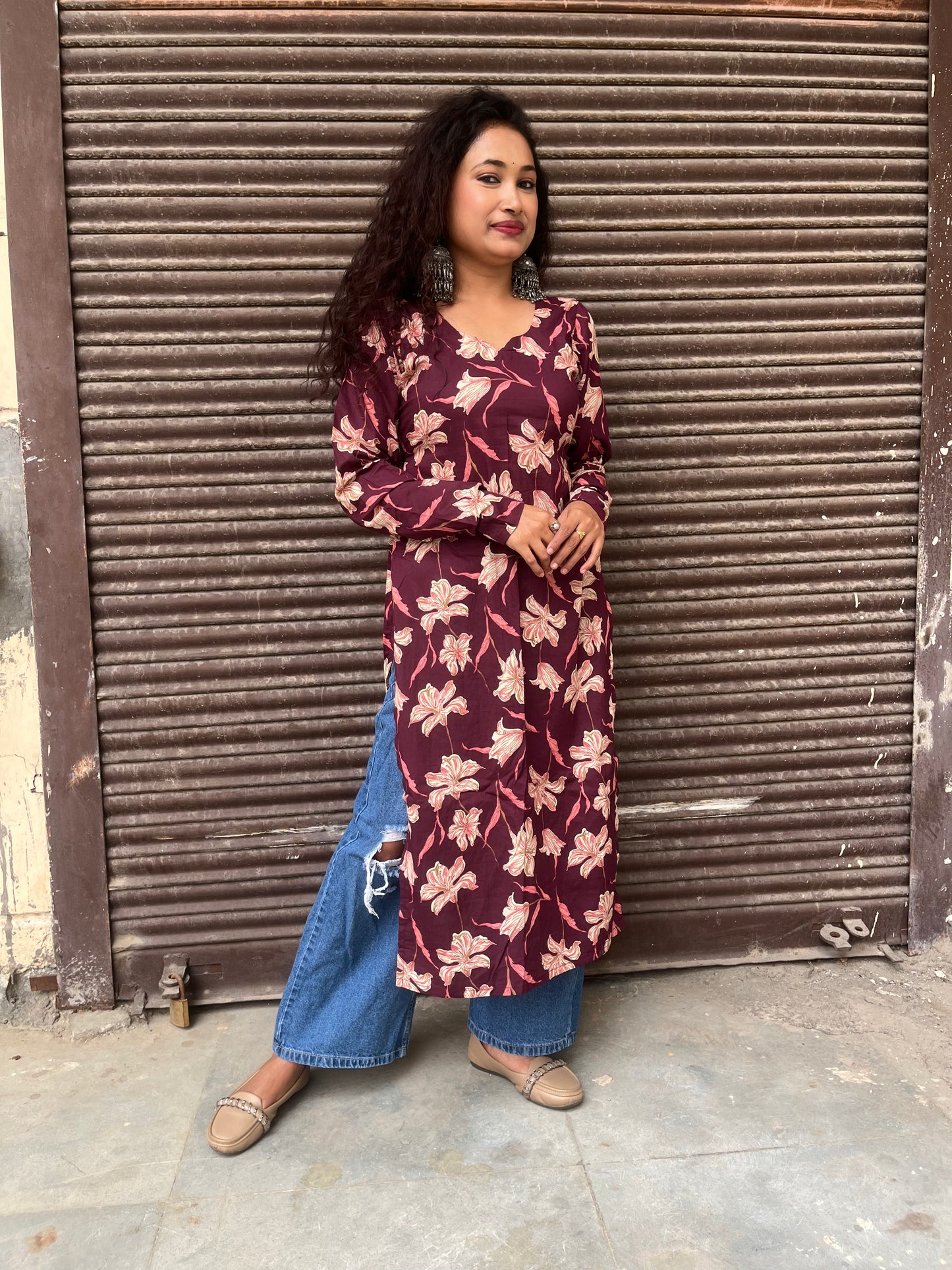 Raspberry Long Kurti