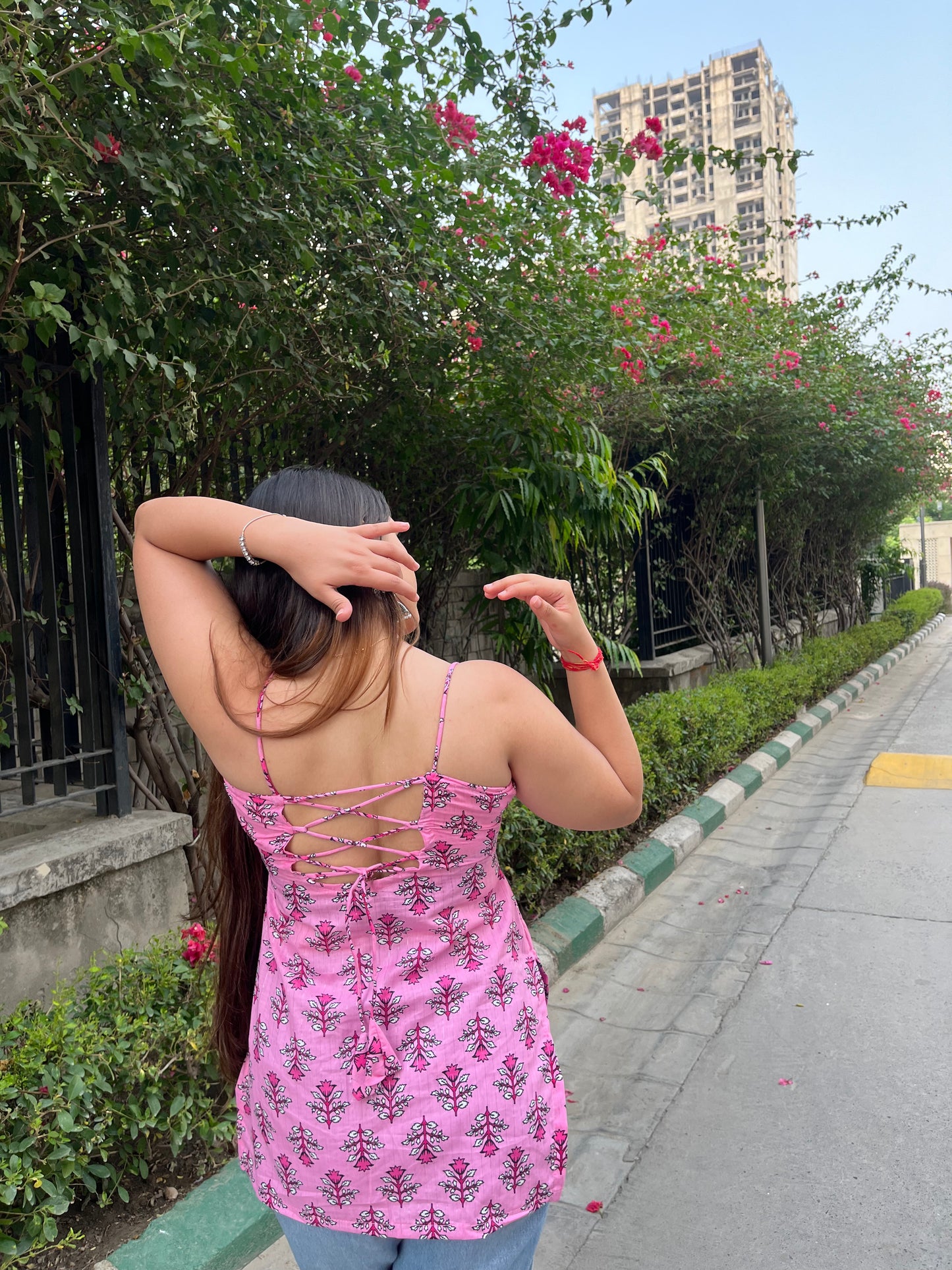 Tulip Noodle Strap Straight Short Kurti