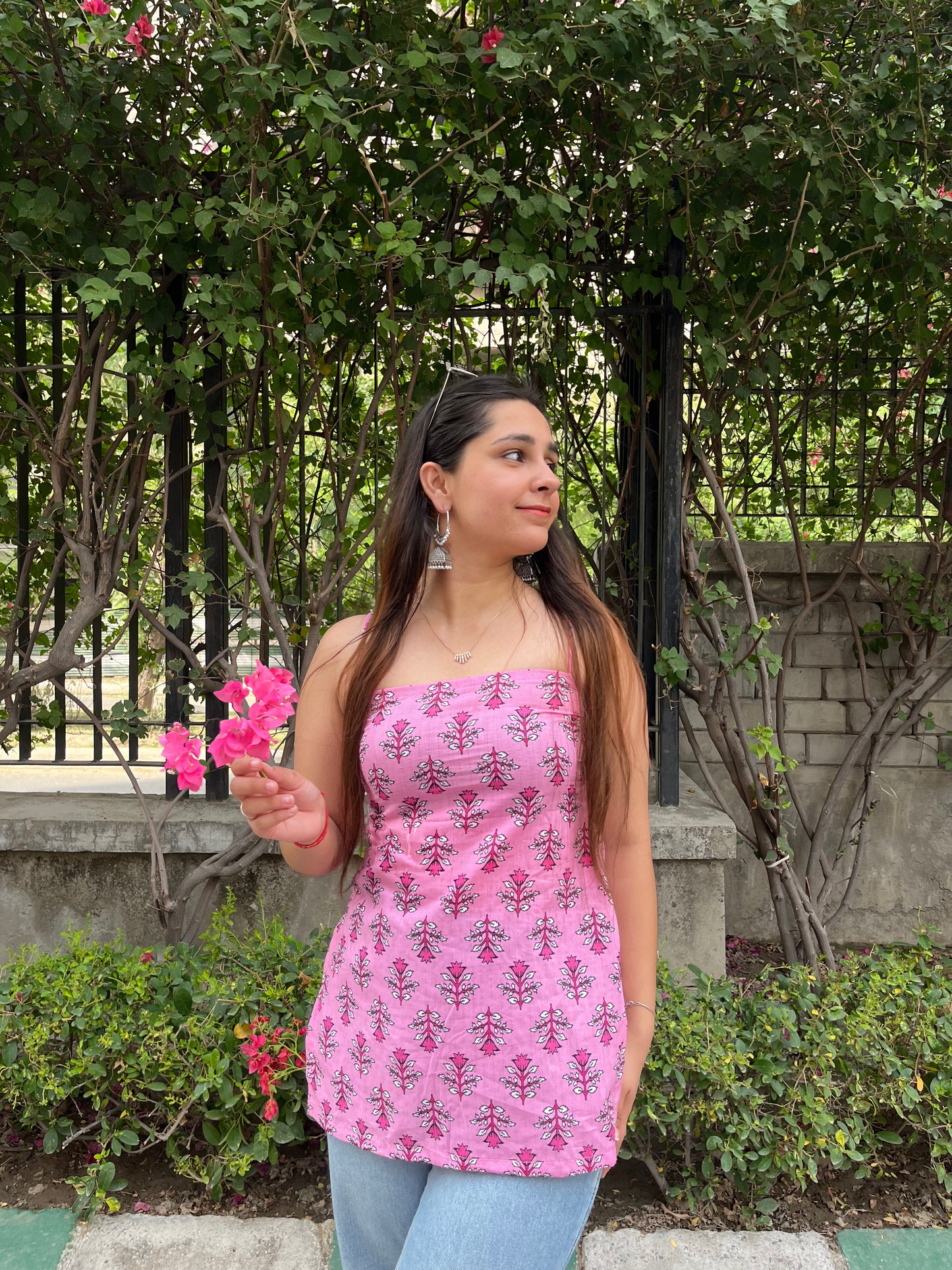 Tulip Noodle Strap Straight Short Kurti