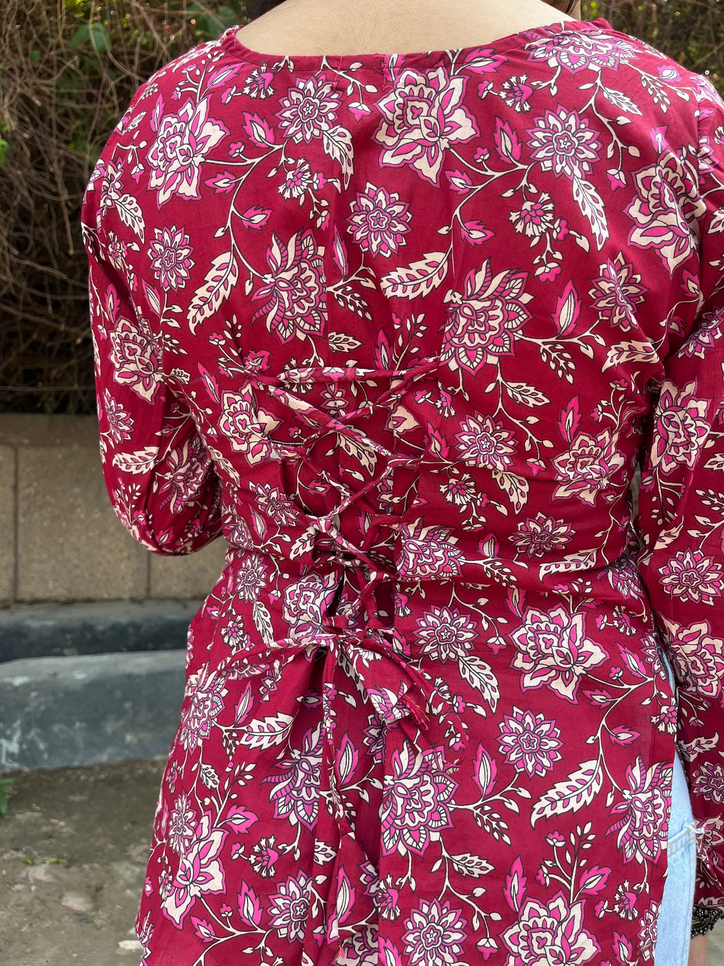 Orchid Corset Back Straight Short Kurti