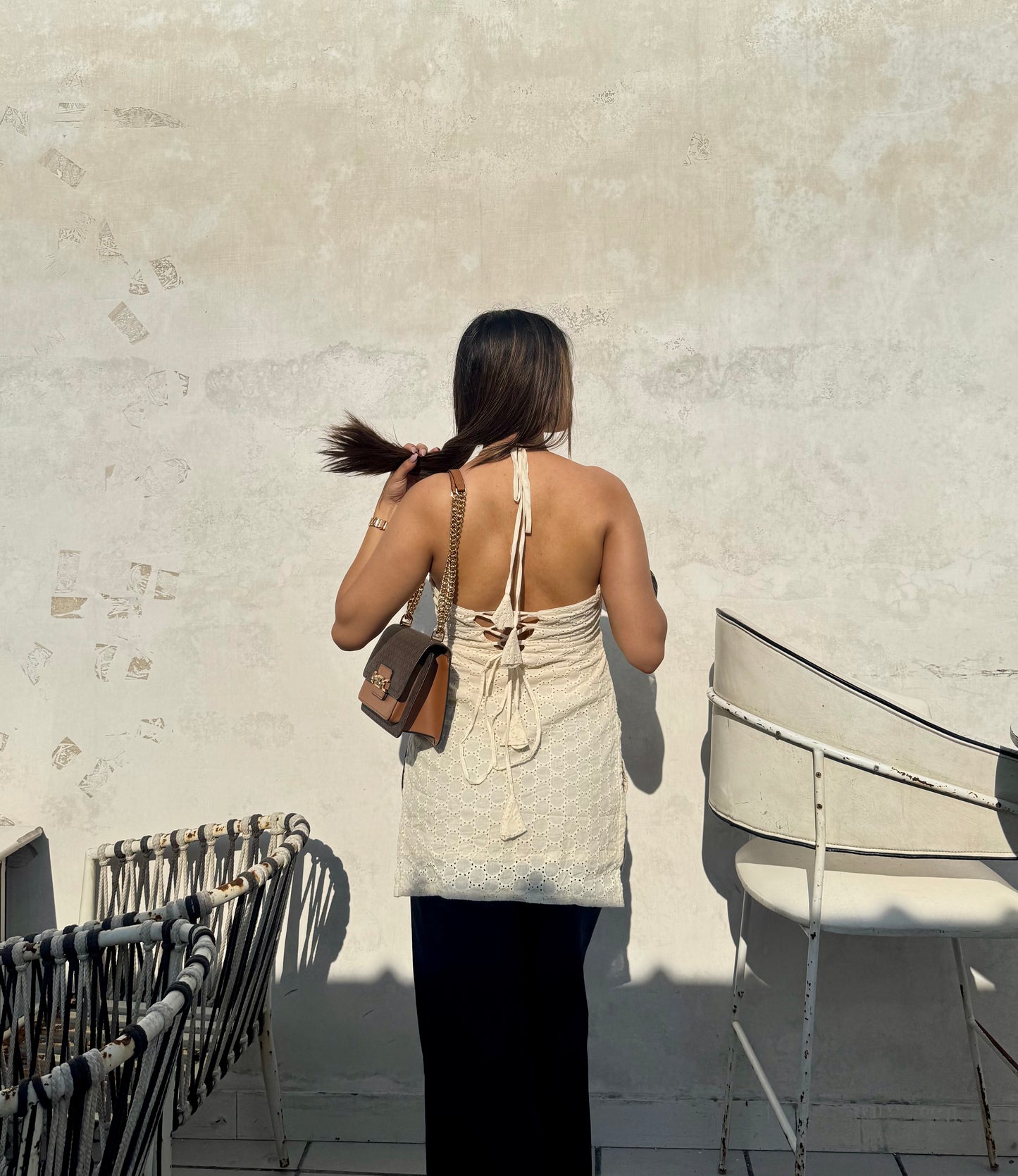 Hakoba Halter Neck Short Kurti