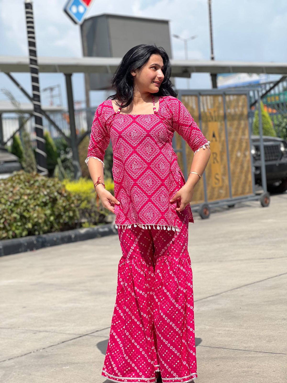 Pink Sharara Set ( Without Dupatta)