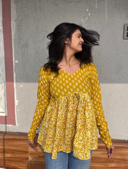 Ziya Dual print peplum kurti