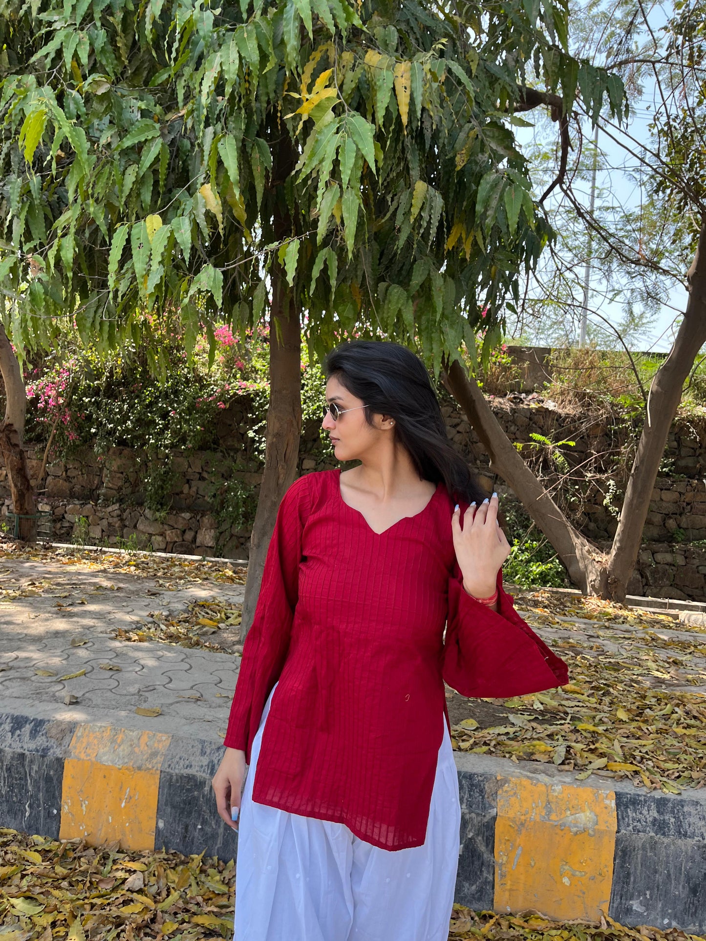 Maroon pintex kurti