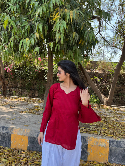 Maroon pintex kurti