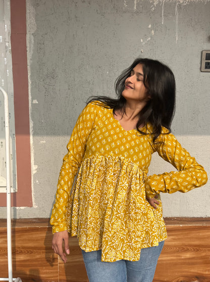 Ziya Dual print peplum kurti