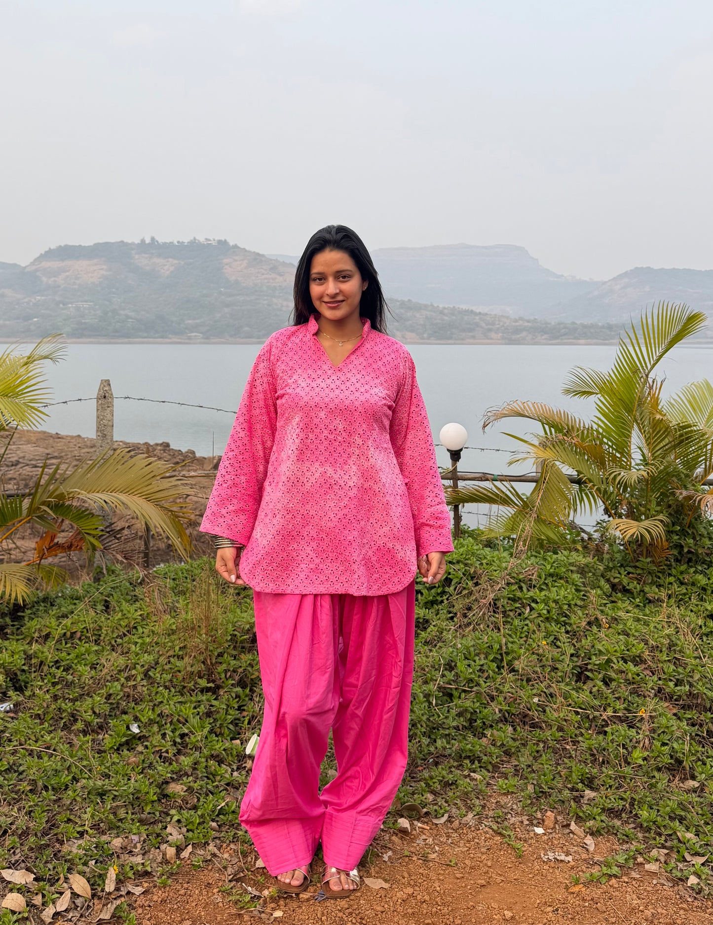 Pink Hakoba Farshi Salwar Set