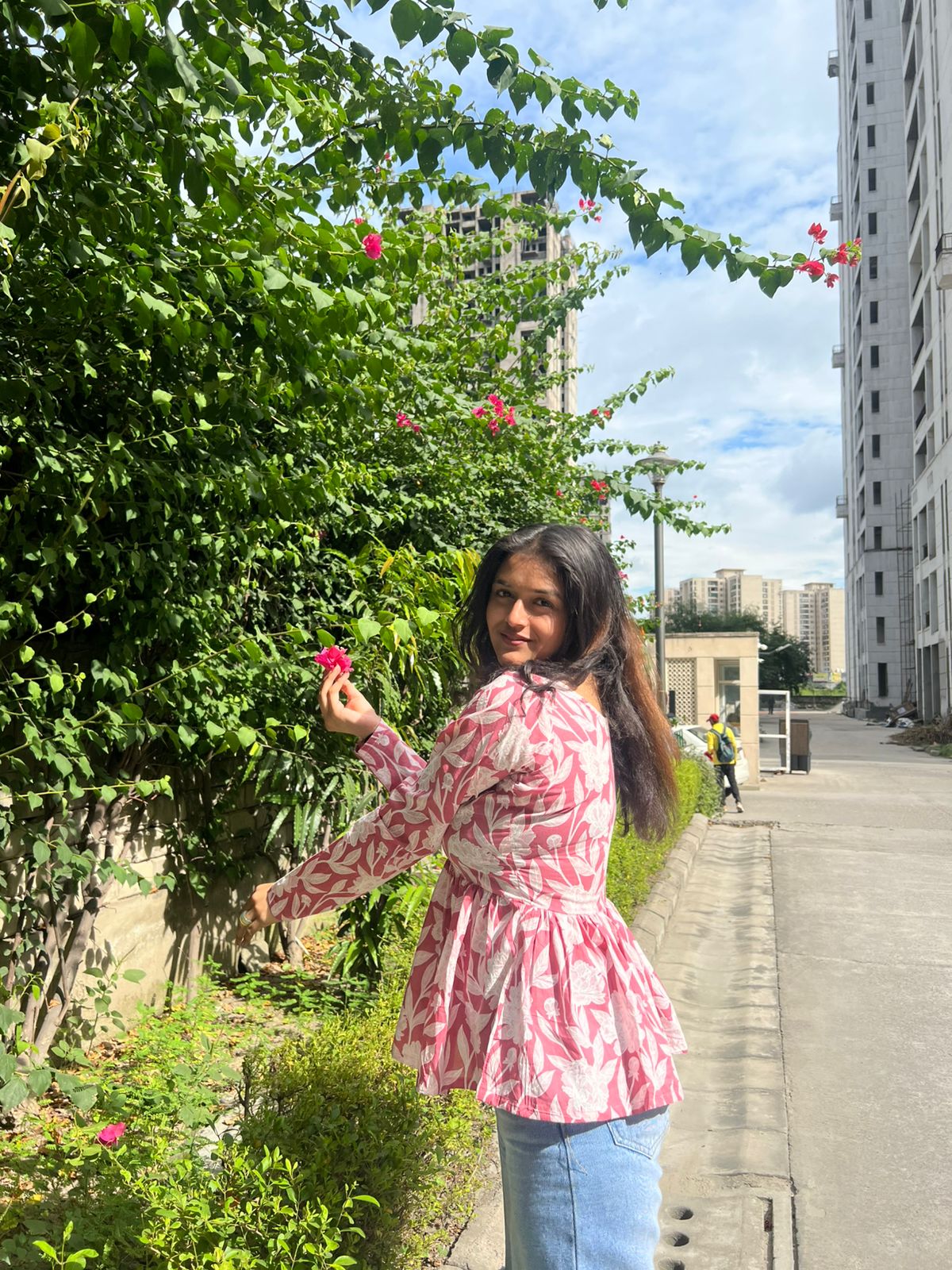 Pink Bloom Short Kurti Top