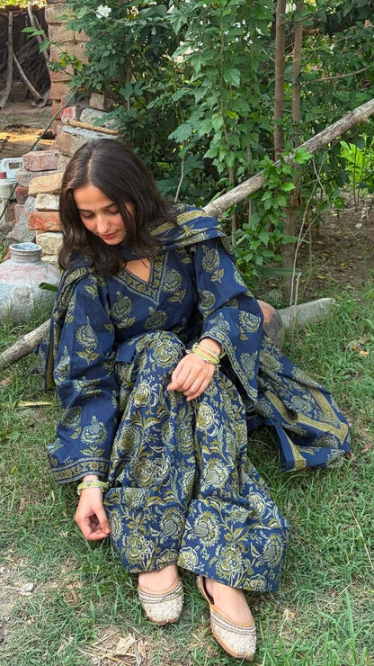 Dimpal Farshi Set ( With plain matching chiffon dupatta)