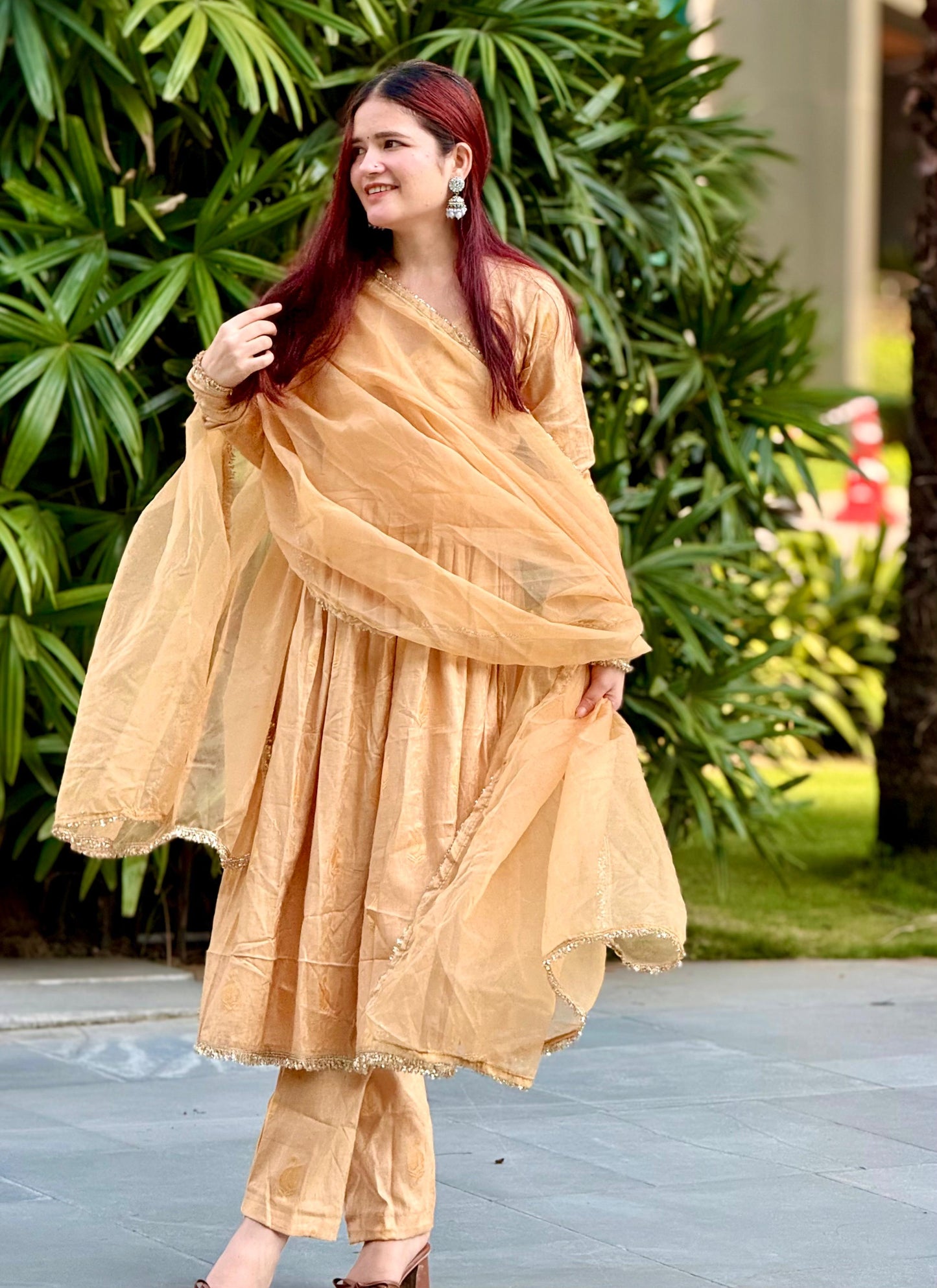 Krishna Anarkali Suit Set