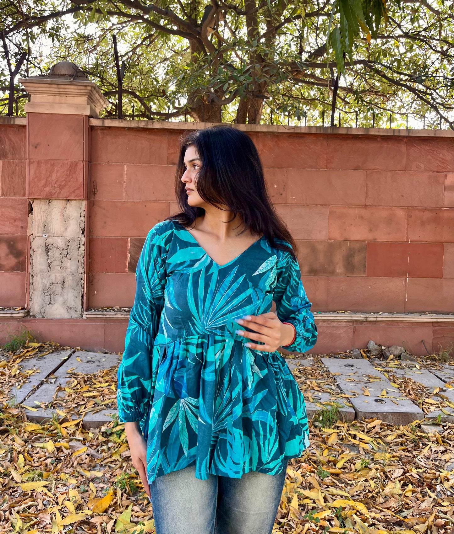 Nadira Backless Peplum Kurti