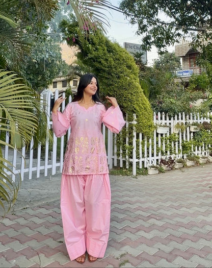 Pink Almond Farshi Salwar Set