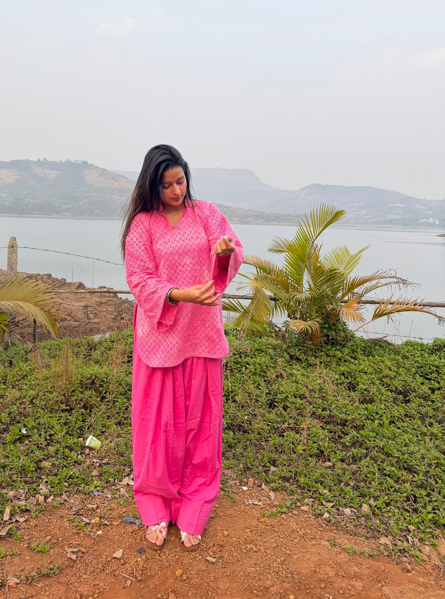 Pink Hakoba Farshi Salwar Set