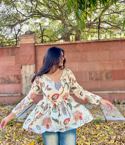 Dhun backless peplum kurti