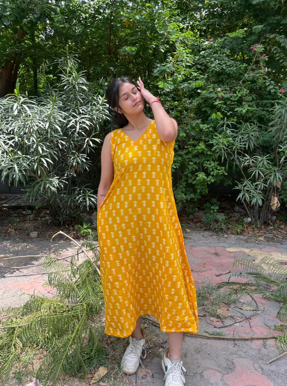 Haldi A-line Dress