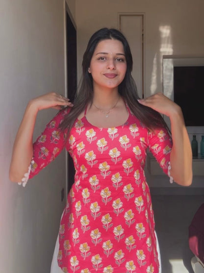 Pinkveda Corset Back Short Kurti