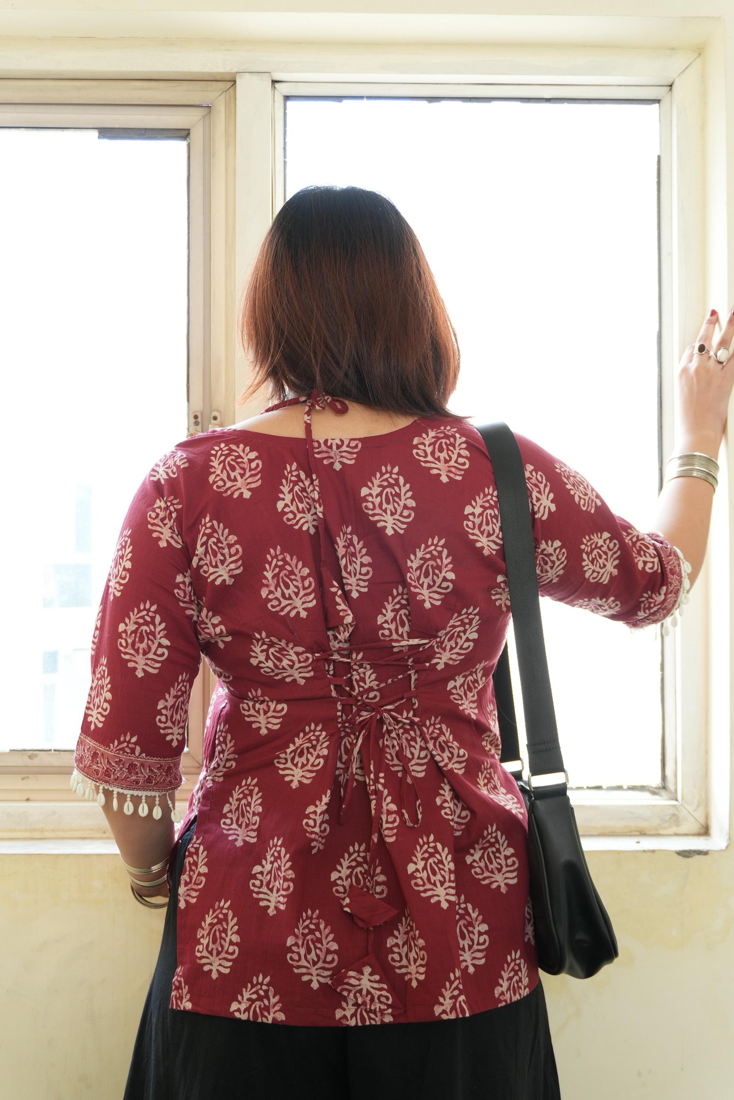 Aarvi Corset Back Straight Short Kurti