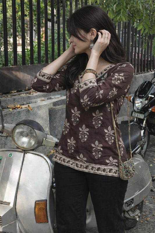 Coffee Straight Short Kurti