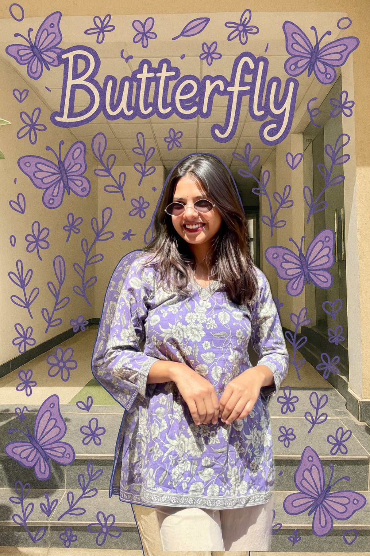 Butterfly Straight Short Kurti