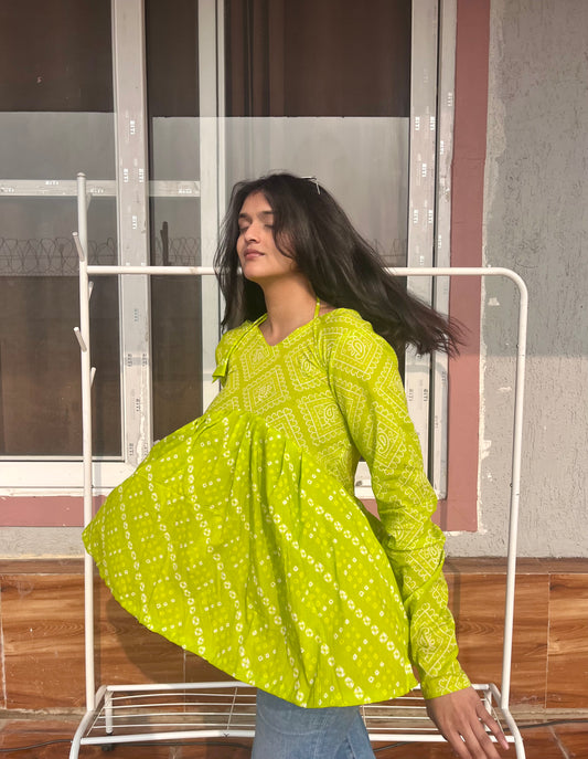 Riya Dual Print Peplum Kurti